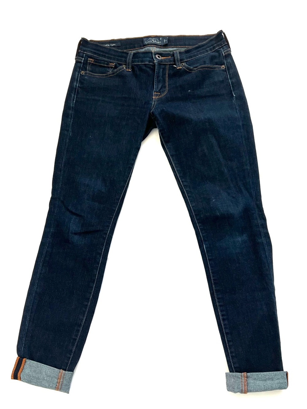 Lucky Brand Women’s 26 X 27 Blue Charlie Cuffed Capri Skinny High Rise SC Denim